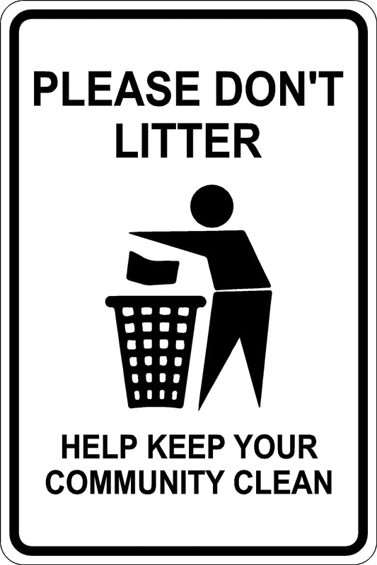 Litter Sign - Black