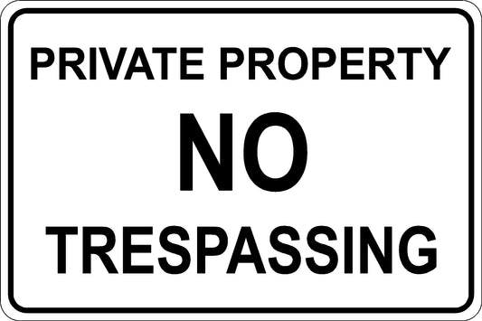 No Trespassing Sign - Black