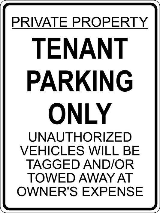 Tenant Parking Only Sign