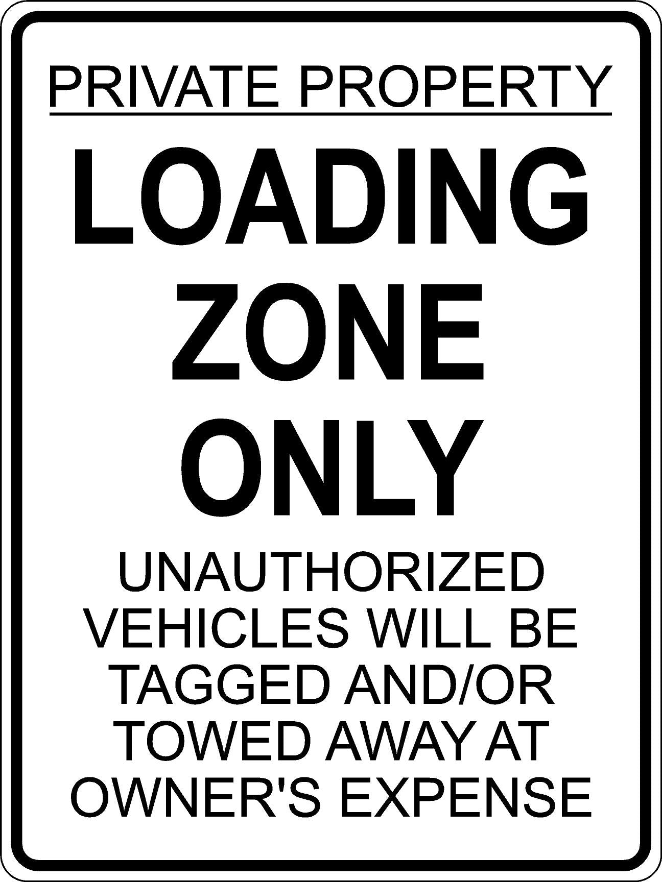 Loading Zone – No Parking Sign - Black