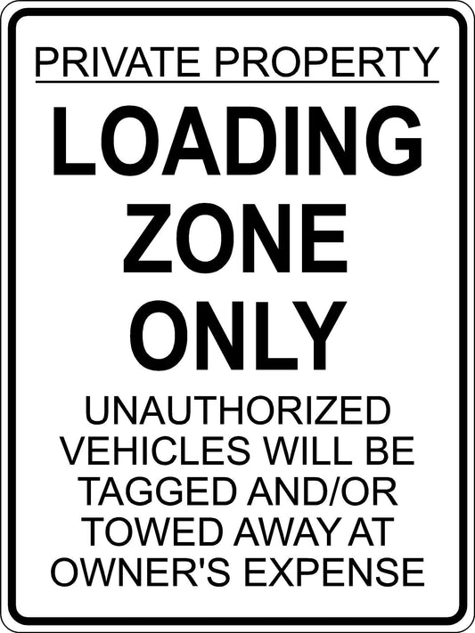 Loading Zone – No Parking Sign - Black