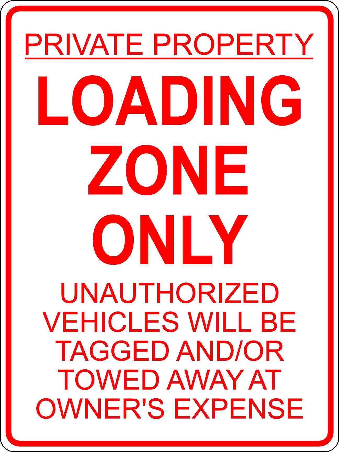 Loading Zone – No Parking Sign - Red