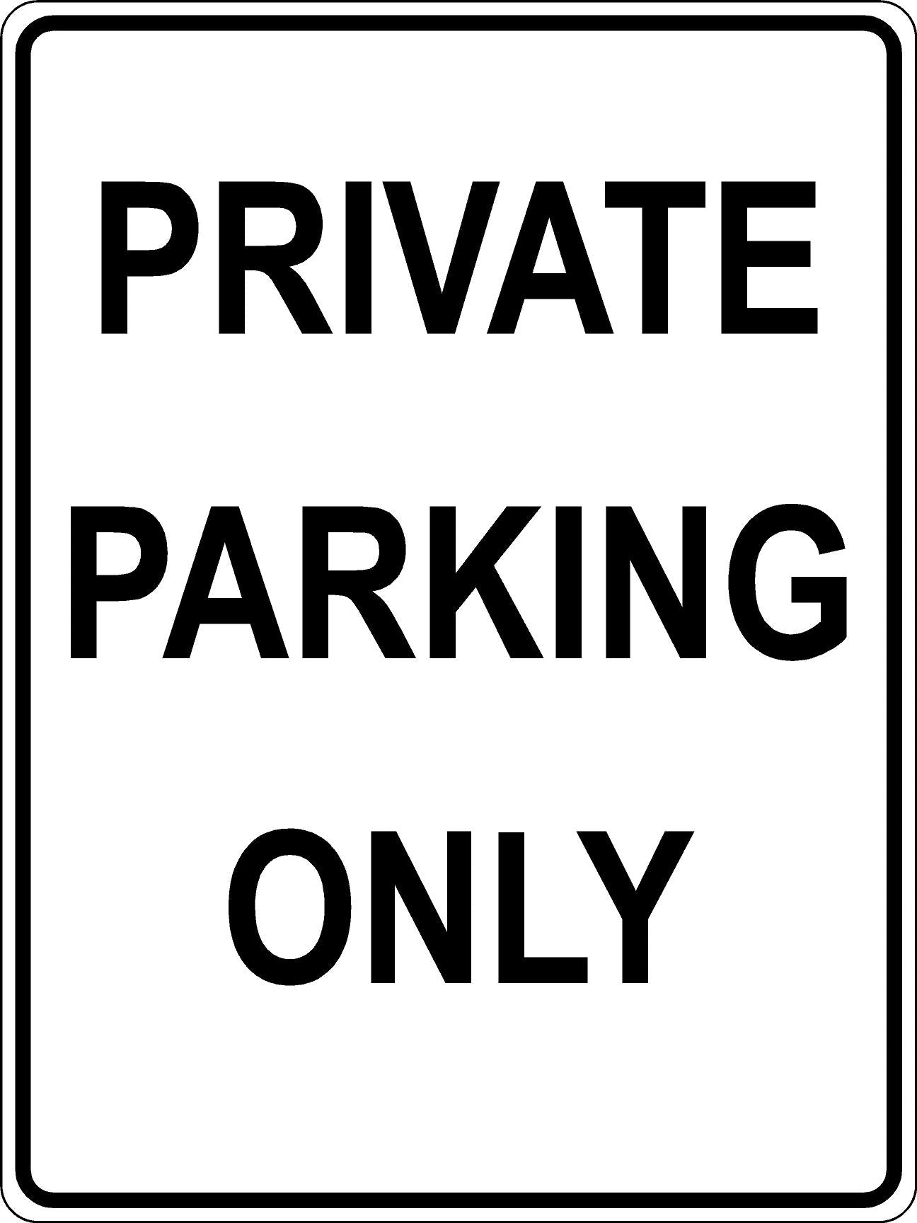 Private Parking Only Sign - Black