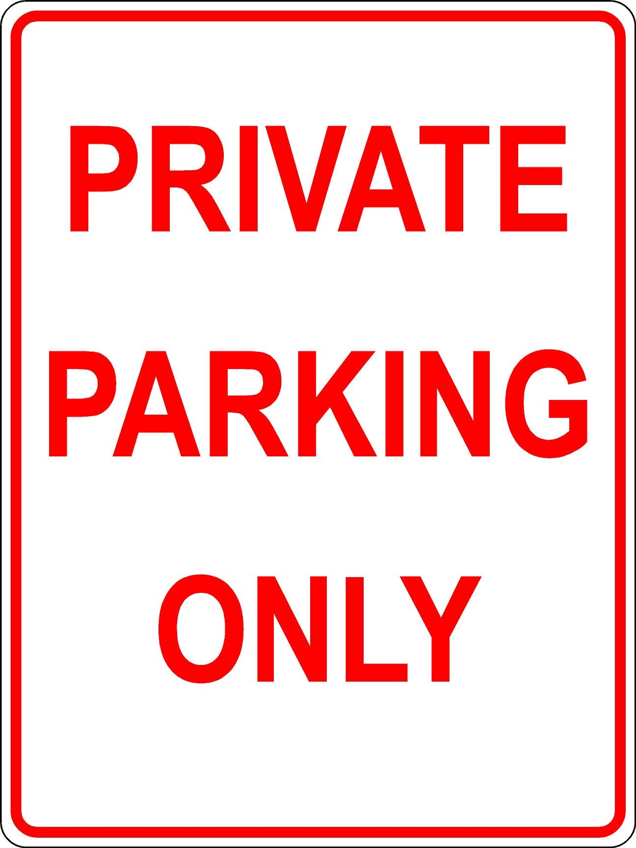 Private Parking Only Sign - Red