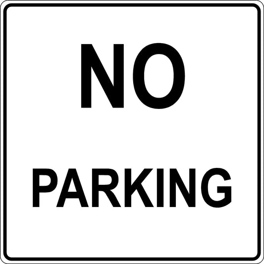 No Parking Sign - Black