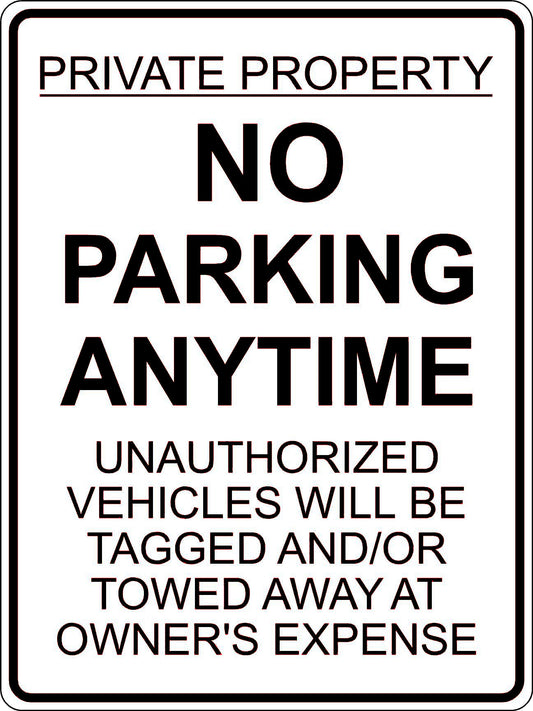 No Parking Anytime - Black