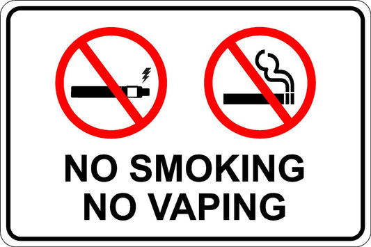 No Smoking - No Vaping Sign