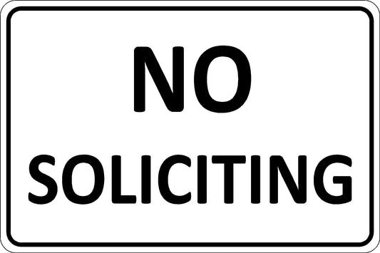 No Soliciting Sign - Black