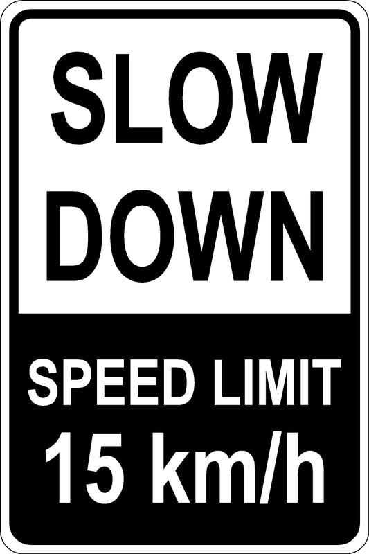 Slow Down – 15kmh - White